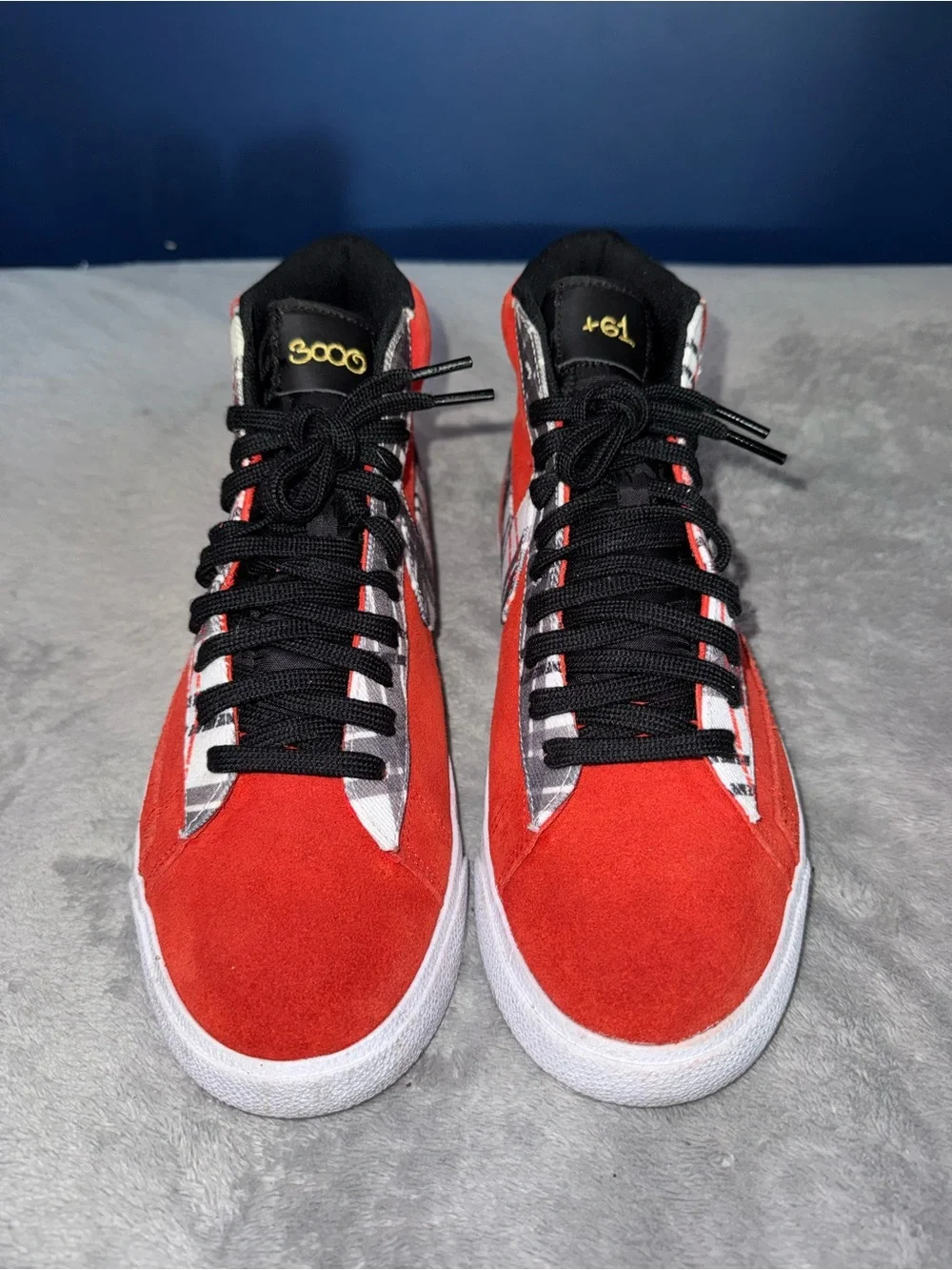 Mens Nike Blazer Mid Premium Ben Simmons Plaid Red Suede